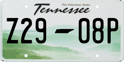 TN license plate Z2908P