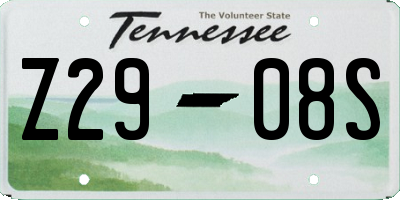 TN license plate Z2908S