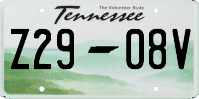 TN license plate Z2908V