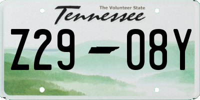 TN license plate Z2908Y