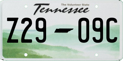 TN license plate Z2909C