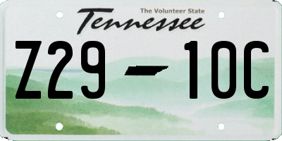 TN license plate Z2910C