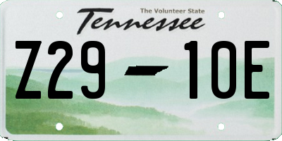 TN license plate Z2910E