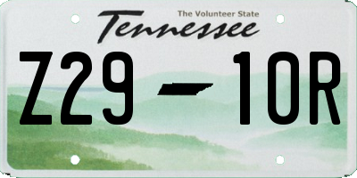 TN license plate Z2910R