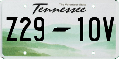 TN license plate Z2910V