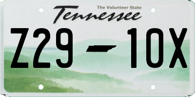TN license plate Z2910X