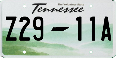 TN license plate Z2911A