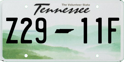 TN license plate Z2911F