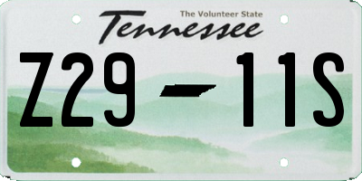 TN license plate Z2911S