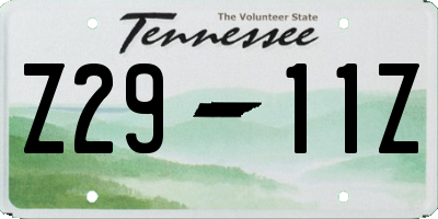 TN license plate Z2911Z