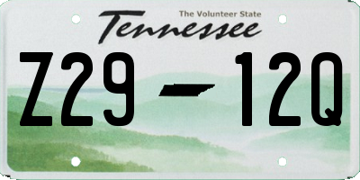 TN license plate Z2912Q