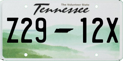 TN license plate Z2912X