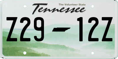 TN license plate Z2912Z