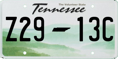TN license plate Z2913C