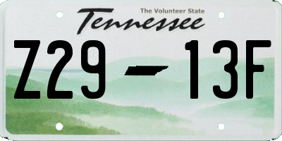 TN license plate Z2913F