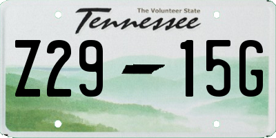 TN license plate Z2915G