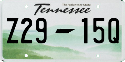 TN license plate Z2915Q
