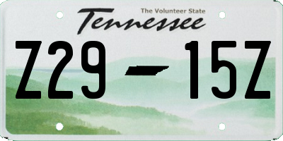 TN license plate Z2915Z