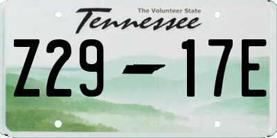 TN license plate Z2917E