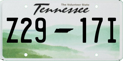 TN license plate Z2917I
