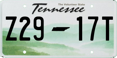 TN license plate Z2917T