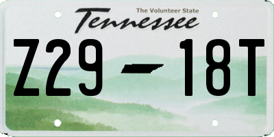 TN license plate Z2918T