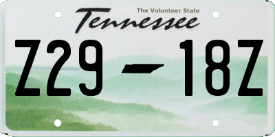 TN license plate Z2918Z