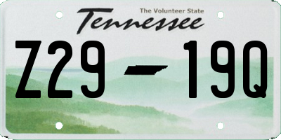 TN license plate Z2919Q