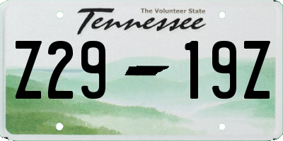 TN license plate Z2919Z