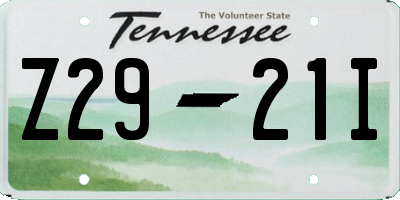 TN license plate Z2921I