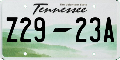 TN license plate Z2923A