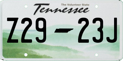 TN license plate Z2923J