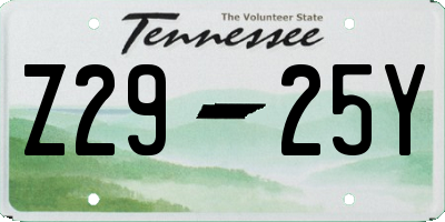 TN license plate Z2925Y