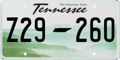 TN license plate Z2926O
