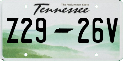TN license plate Z2926V