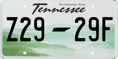 TN license plate Z2929F