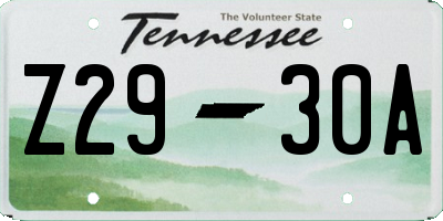 TN license plate Z2930A