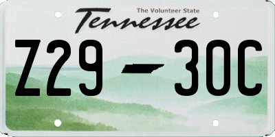 TN license plate Z2930C
