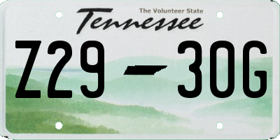 TN license plate Z2930G