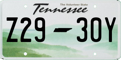 TN license plate Z2930Y