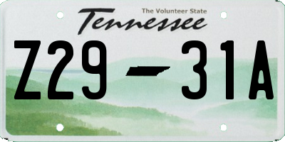 TN license plate Z2931A