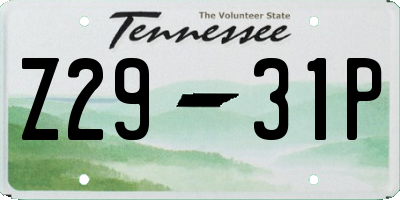 TN license plate Z2931P