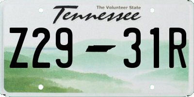 TN license plate Z2931R