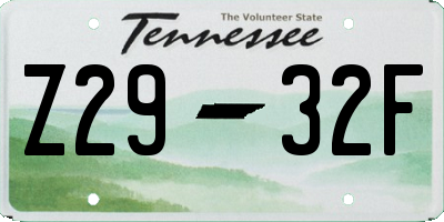 TN license plate Z2932F