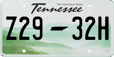 TN license plate Z2932H
