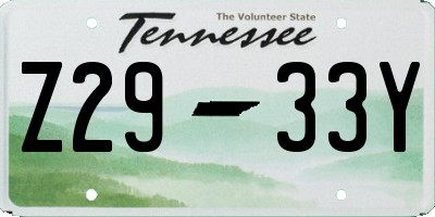 TN license plate Z2933Y