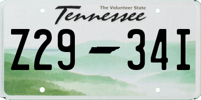 TN license plate Z2934I