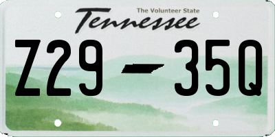 TN license plate Z2935Q