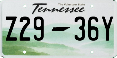 TN license plate Z2936Y