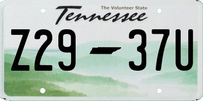 TN license plate Z2937U